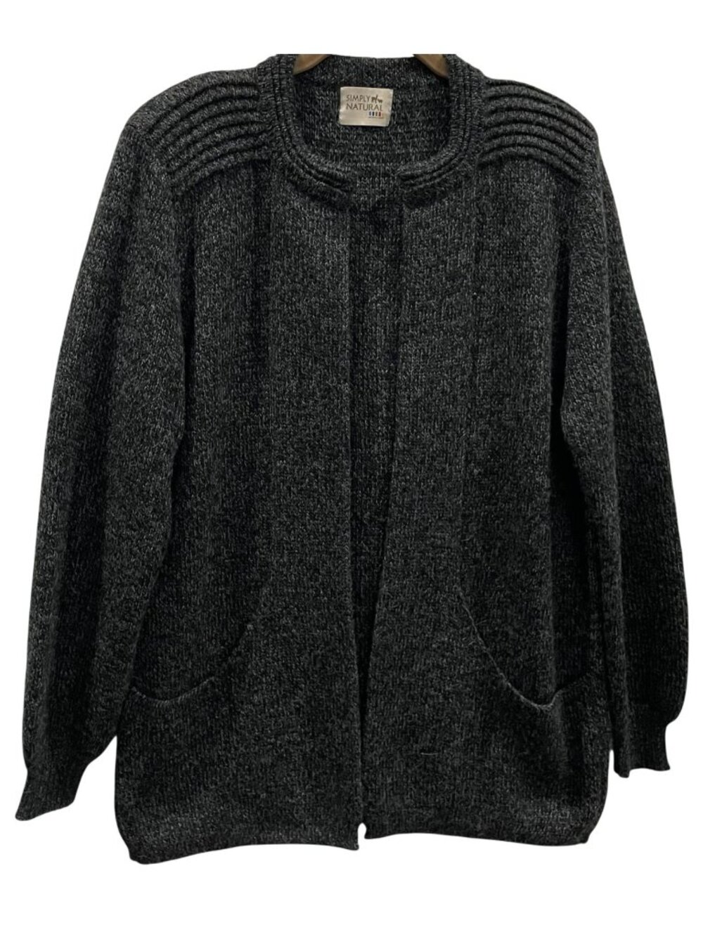Simply Natural Linda Ebel Alpaca Blend Cardigan L Gray Oversized Lagenlook Layer